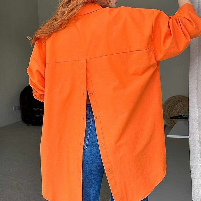 Women's Casual Shirt Button Up Shirt Blouse Patchwork