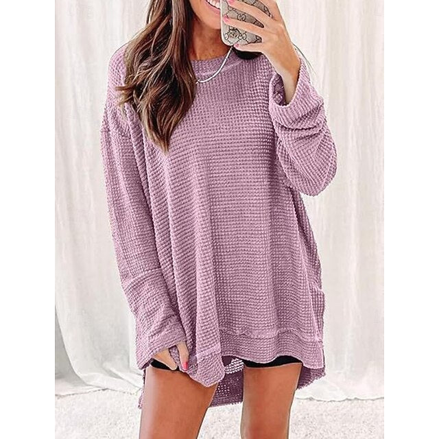 Women's T-Shirt  Solid Color Plain Daily Stylish Casual