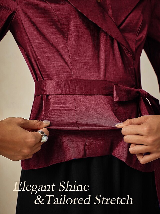 Women's Blouse Evening Tops Solid Color Plain Elegant