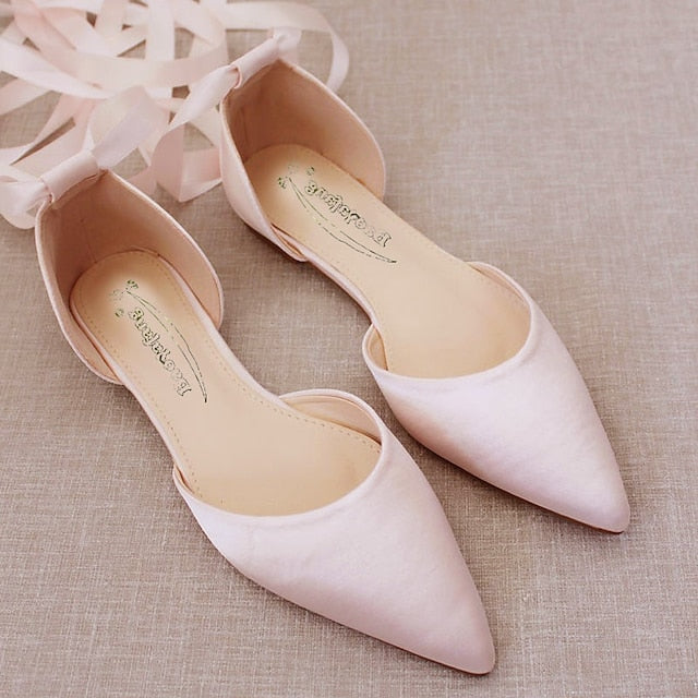 Women's Ballet – Tie Ribbon Flats Comfortable Satin