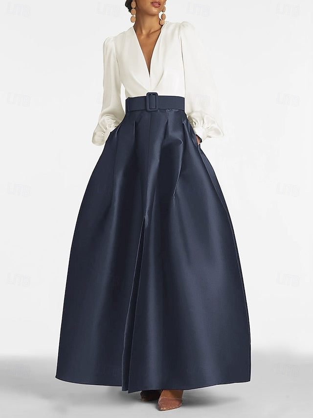 Evening Dress Floor A-Line High Gown Formal Split Wedding Guest