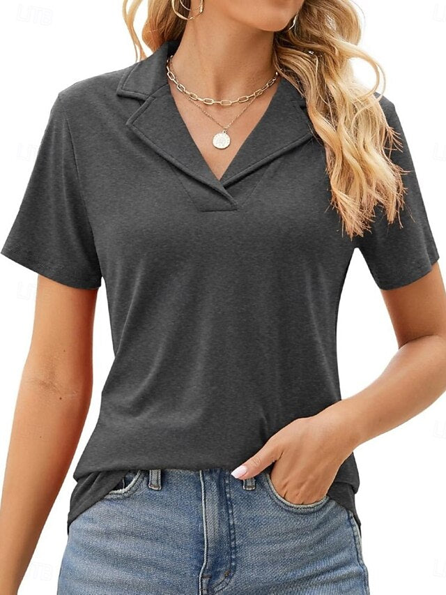 Women's Shirt Blouse Patchwork Plain Active Vintage Short