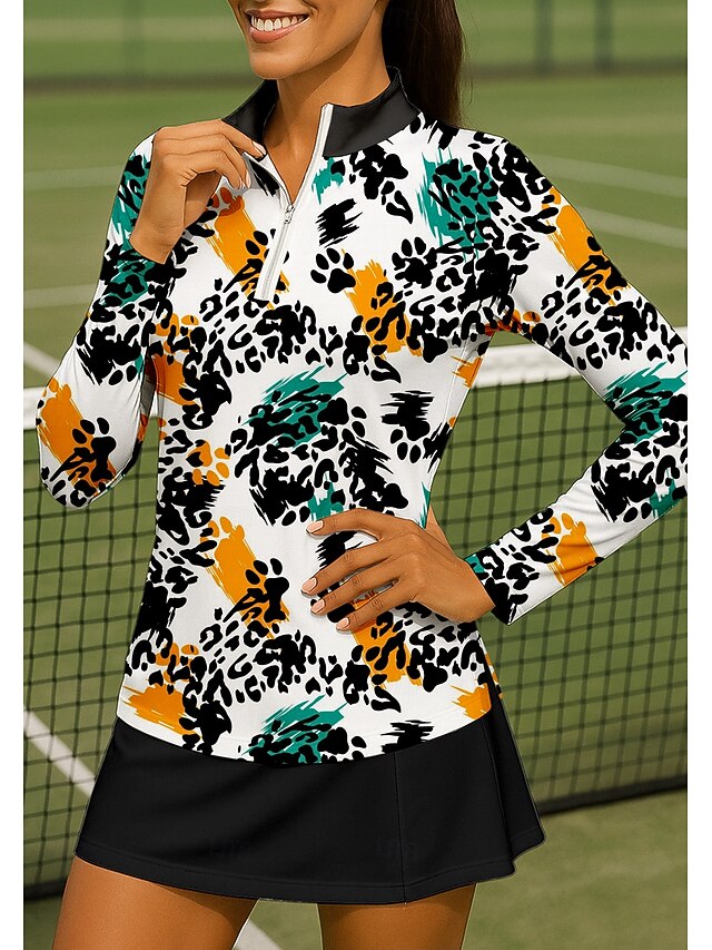 Women's Animal Leopard Sport Shirt Golf Polo Shirt Tennis