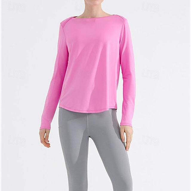 Women's Yoga Top Crew Neck Quick Dry Lightweight Breathable