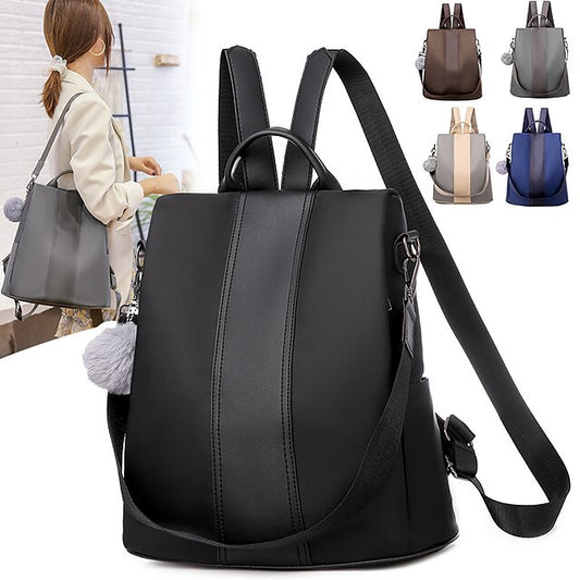 Pom with Purse Leather Convertible Women's Backpack Faux