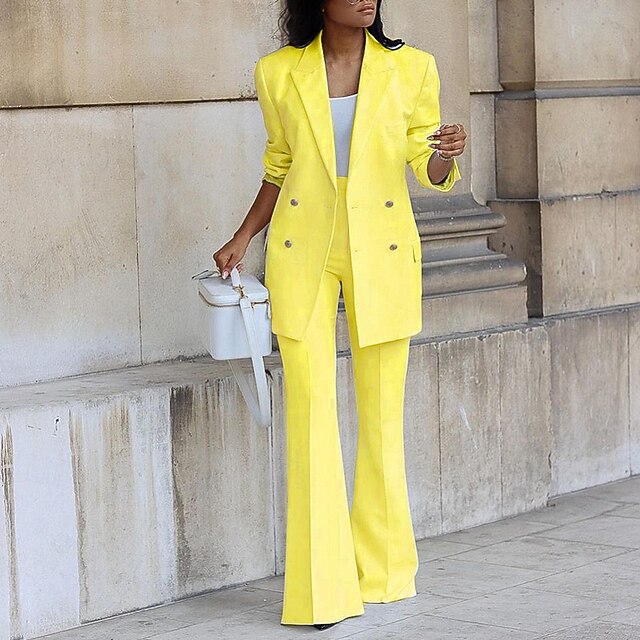 Women's Blazer Blazer Suits Wide Leg Pants Dress Pants