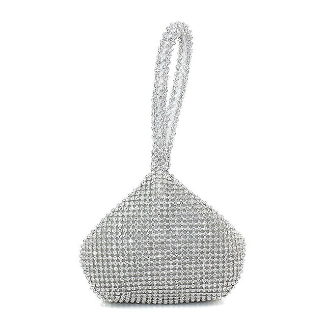 Crystal Elegant Evening Silver Women's Rhinestone Bag -