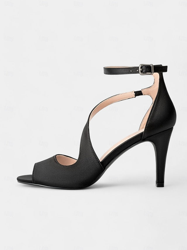 Elegant Nude for Satin - Wedding Peep-Toe Women Heels