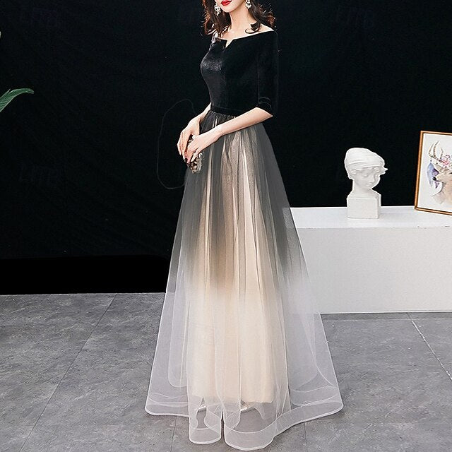 A-Line Evening Gown Elegant Dress Wedding Guest Prom Floor