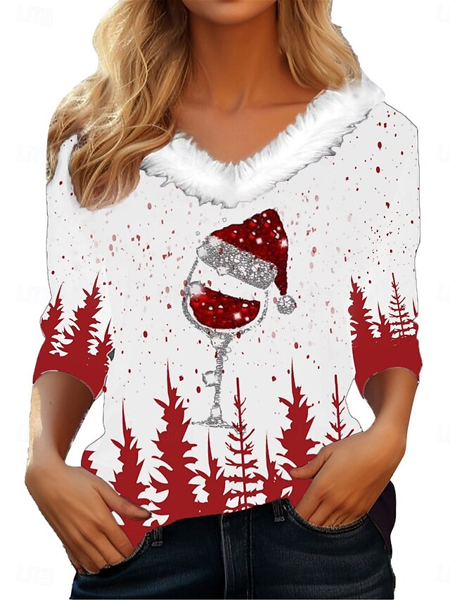 Women's Blouse Stylish Casual Long Sleeve V Neck Regular