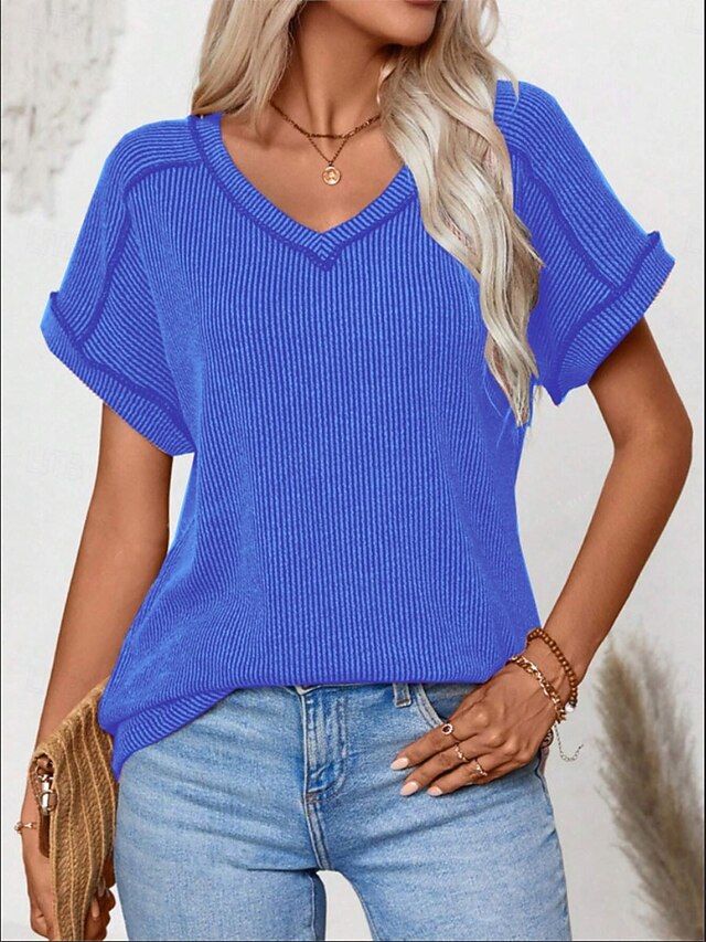 Women's T Shirt Patchwork Color Block Color Block Fashion