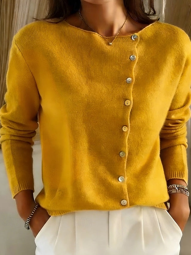 Women's Sweater Cardigan Elegant Streetwear Casual Solid