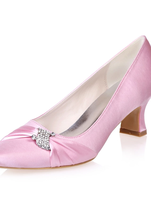 Royal Bow Kitten Women's Blue with Heels Satin Rhinestone