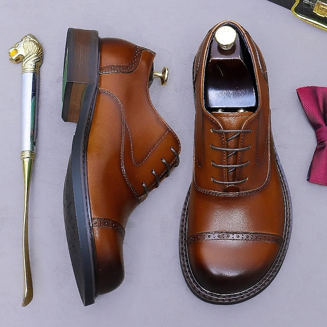Oxford Leather First Genuine Shoes- Toe Cap Men's