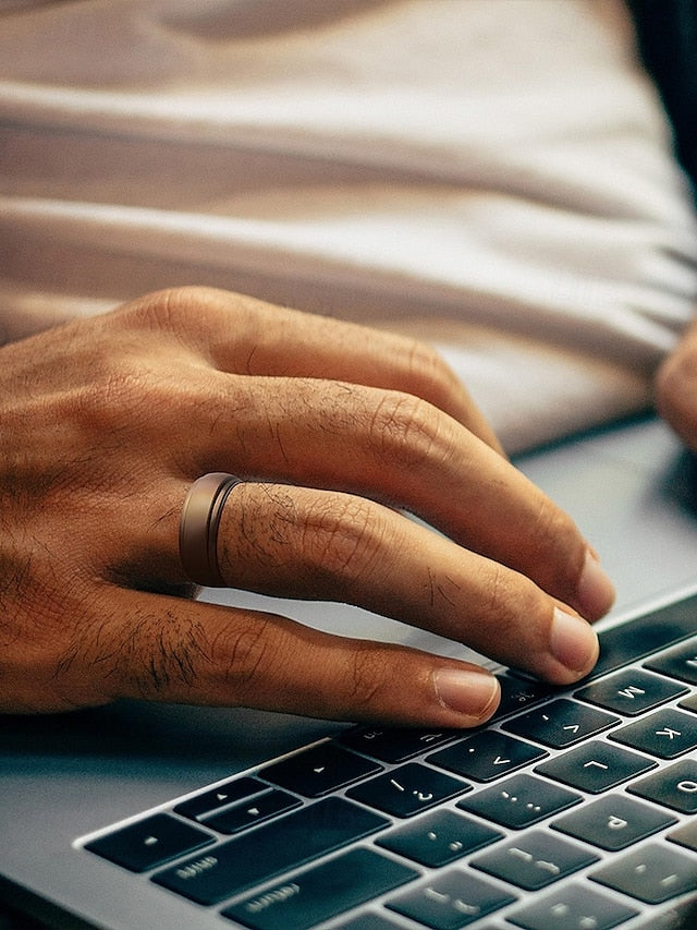 Durable Matte for – Ring Silicone Black Comfortable Men