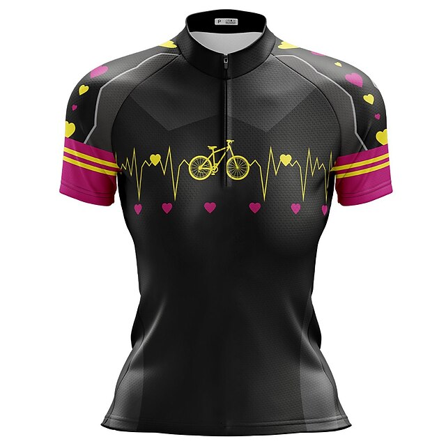 Women's Cycling Jersey Gradient Curve Short Sleeve Bike