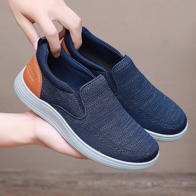 Stretch Sneakers – Knit Breathable Navy Slip-On Men's