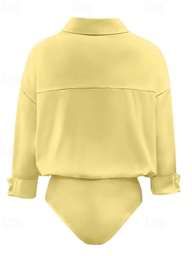 Women's Shirt Blouse Plain Stylish Basic Casual Long Sleeve