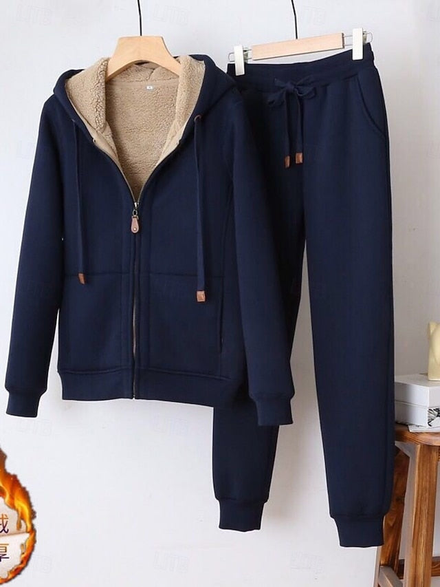 Women's Hoodie Pants Sets Bolero Top Long Sleeve Hooded