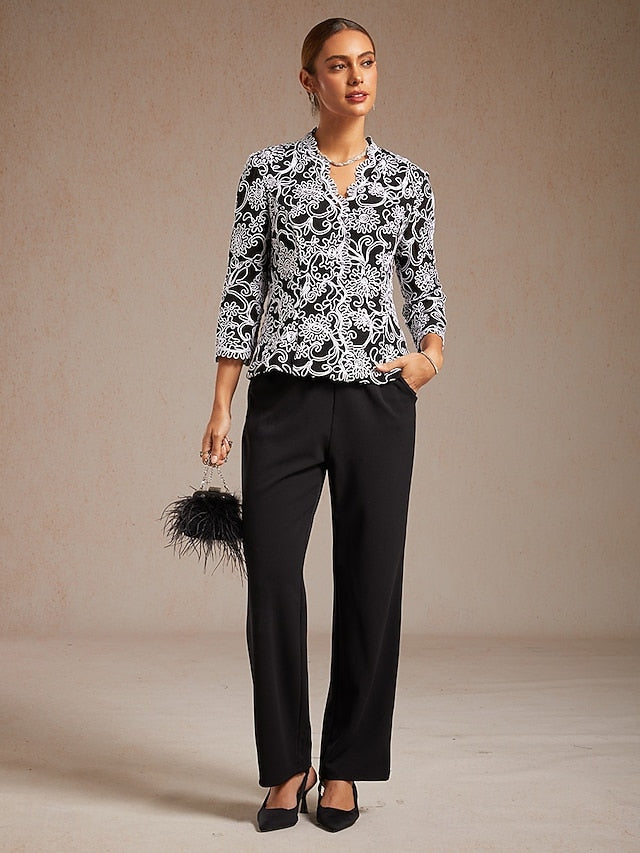 Women's Dressy Tops Twinset Sequins Rhinestone Animal