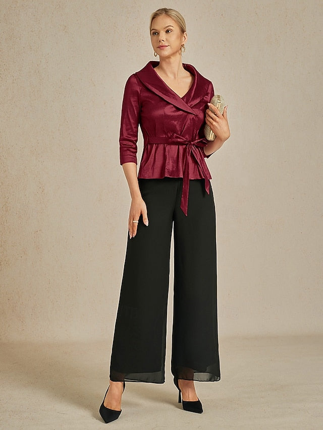 Women's Blouse Evening Tops Tie Front Solid Color Plain