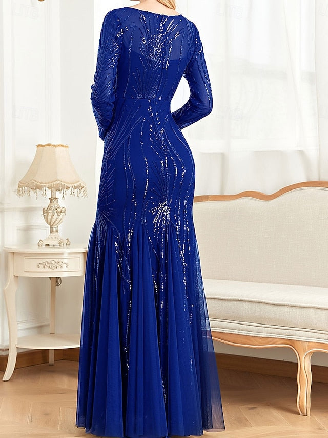 Mother Bride Neck Elegant the Crew of Party Floor Dress