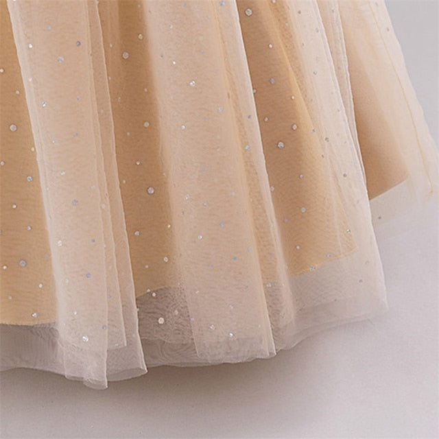 Flower Block Girl Party Color Girls' Dress Kids