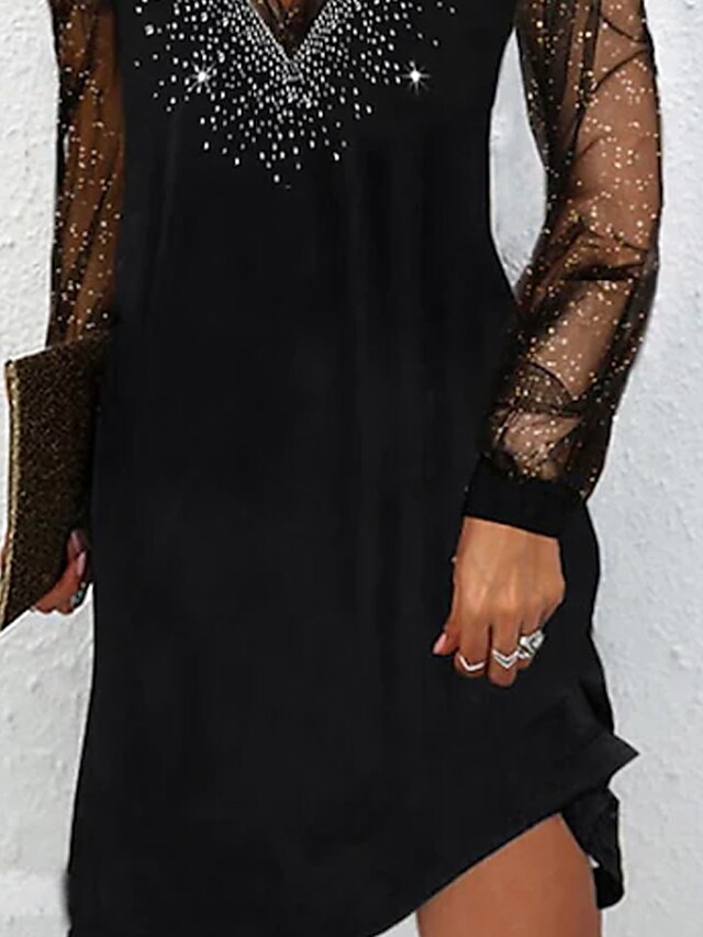 Women's Mini Dress Black Dress Sequin Dress Casual Dress