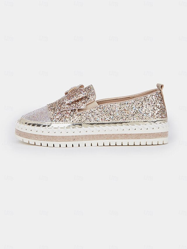 Loafers Rhinestone Slip-On – Sparkling for Glittery Women