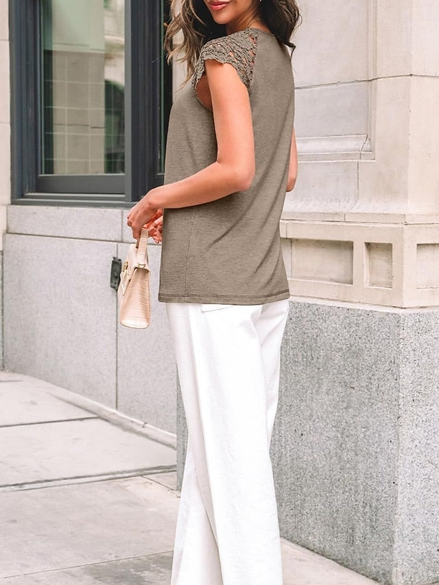 Women's T Shirt Solid Color Plain Fashion Stylish Classic