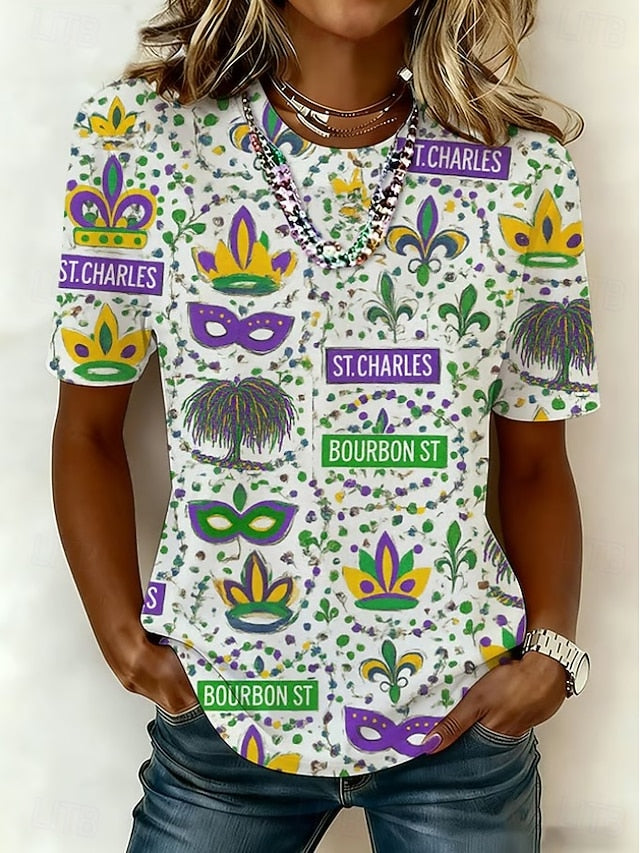 Carnival Women's T Shirt Print Floral Vintage Stylish