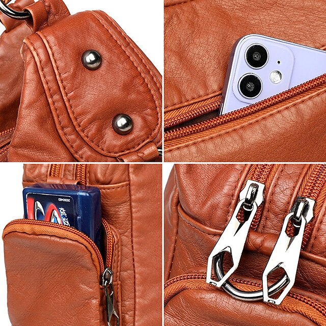 Leather PU Shoulder Women's Hobo Boston Bag Handbag