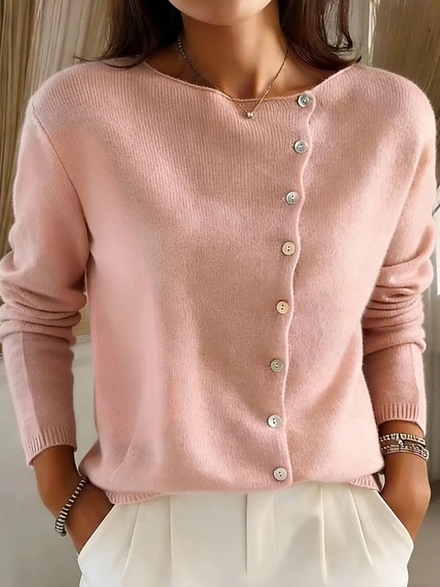 Women's Sweater Cardigan Elegant Streetwear Casual Solid