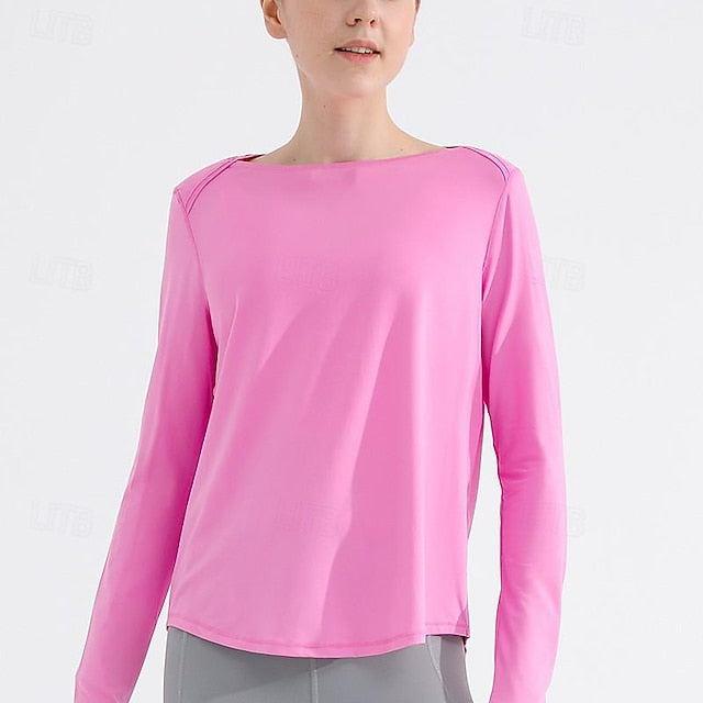Women's Yoga Top Crew Neck Quick Dry Lightweight Breathable