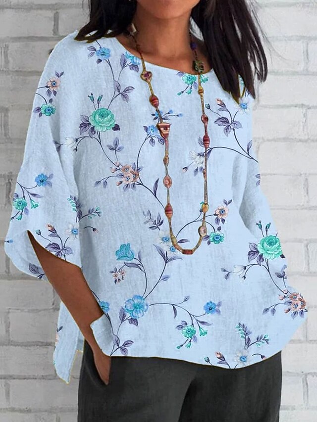 Women's Shirt Print Floral Graphic Vintage Daily Stylish