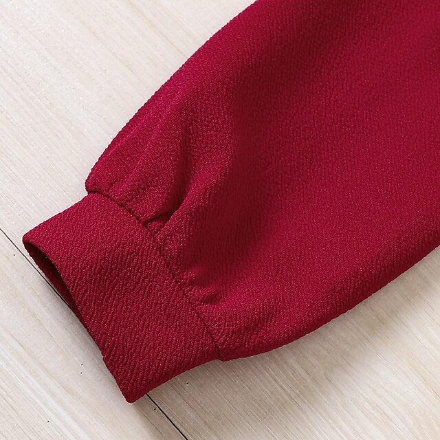 Dress Color Girls' Block Pieces 2 Kids Suits Set Long