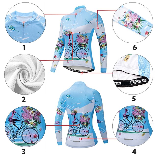 Women's Cycling Jersey Patterned Floral Botanical Flower