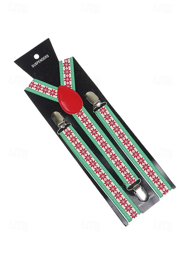 Men's Suspenders Snowman Christmas with