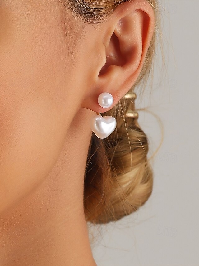 Minimalist Earrings Elegant Romantic Heart-Shaped Drop Pearl –