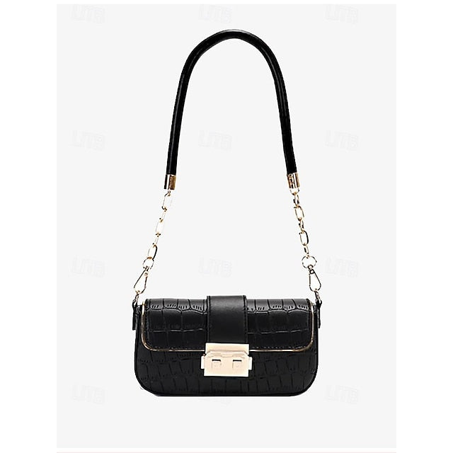 Bag PU Shoulder Women's Leather Baguette Envelope