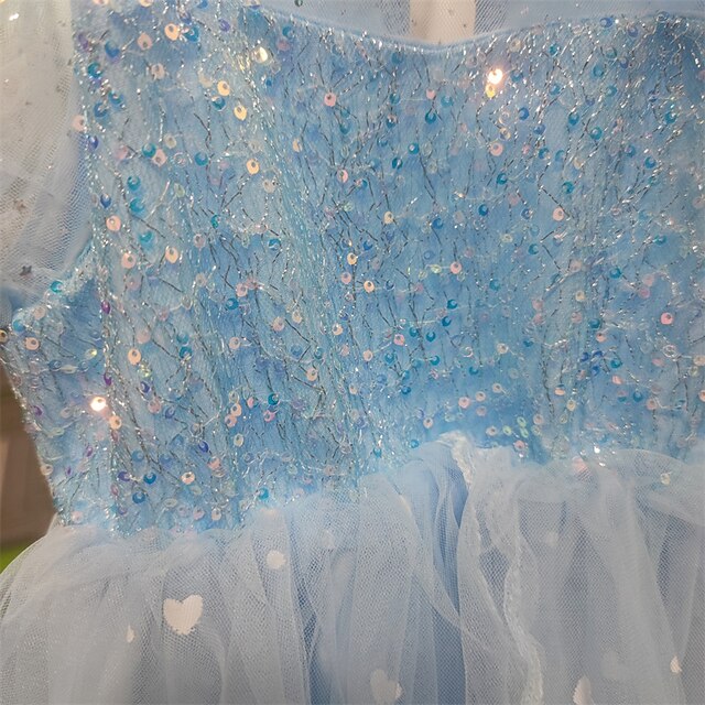Flower Cosplay Dress Girl Princess Cloak Frozen Elsa