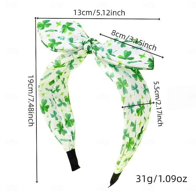 St. Patrick's Day Headbands for Women Girls, Green Shamrock