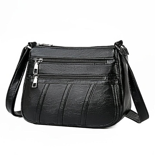 Bag Stylish Leather – Faux Black Crossbody Women's