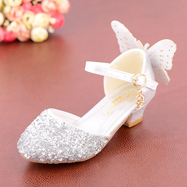 Glitter Girls' Pink Princess Sparkly – Shoes Butterfly