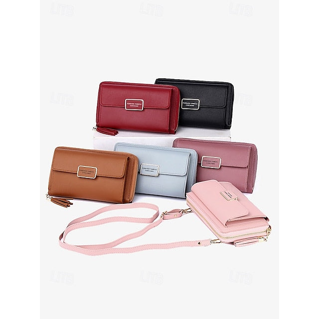 Crossbody Phone Wristlet Leather PU Women's Bag Mobile