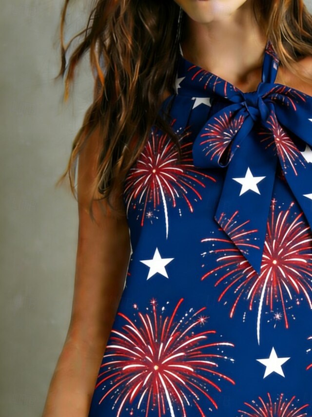 American Independence Day Women's Satin Top Tank Top