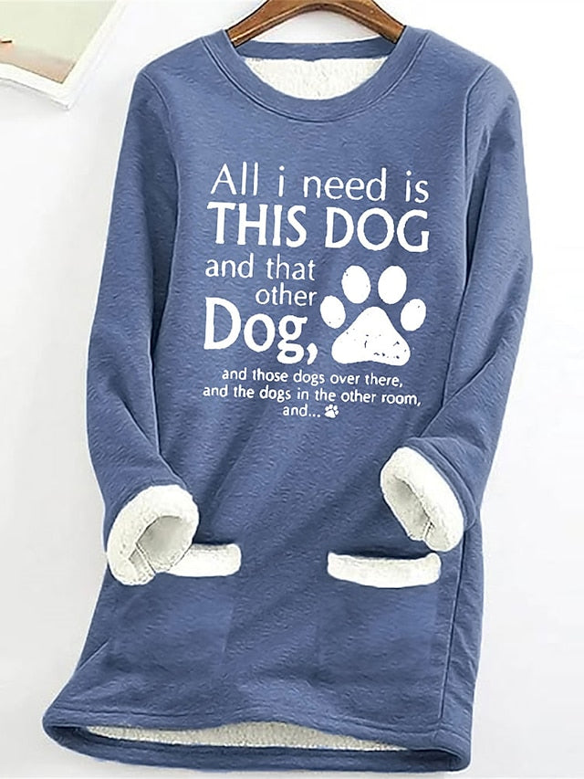 Women's Sweatshirt Pullover Fleece Lined Warm Pajamas