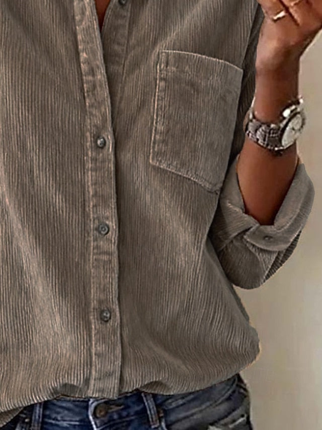 Women's Shirt Blouse Color Block Active Casual Long Sleeve