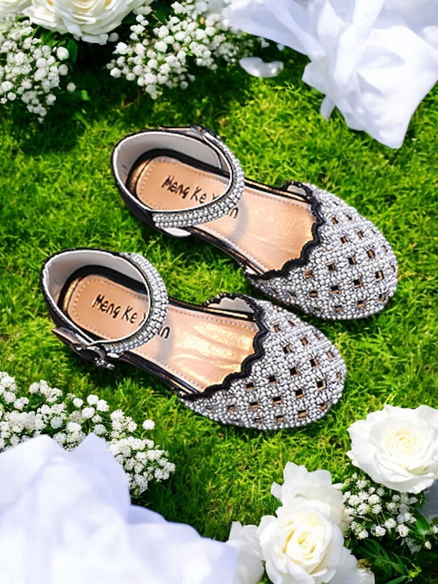 Scalloped – Sparkly Mary Shoes Rhinestone Girls' Jane