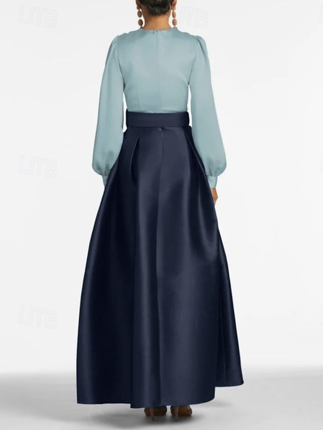 Evening Dress Floor A-Line High Gown Formal Split Wedding Guest